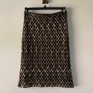 Vintage Le Parfait Knit Brown and Black Skirt Women's Size Small S